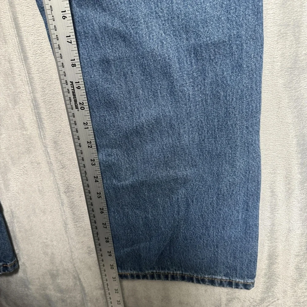 Levis 505 Jeans Mens 36x32 Blue Medium Wash Straight Denim Regular Fit Cotton‎